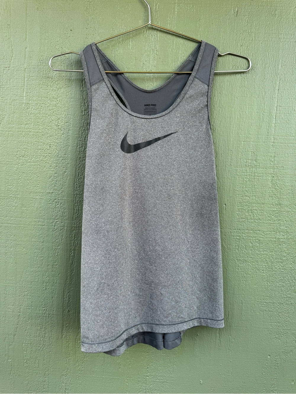 Nike Gray Women's Athletic Tank Top with Black Swoosh